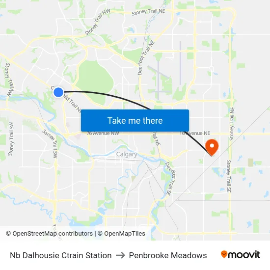 Nb Dalhousie Ctrain Station to Penbrooke Meadows map
