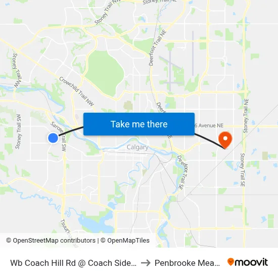 Wb Coach Hill Rd @ Coach Side Rd SW to Penbrooke Meadows map