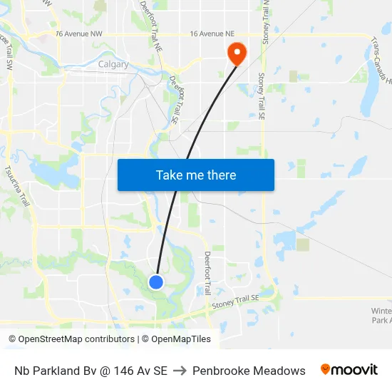 Nb Parkland Bv @ 146 Av SE to Penbrooke Meadows map