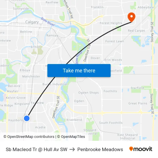 Sb Macleod Tr @ Hull Av SW to Penbrooke Meadows map