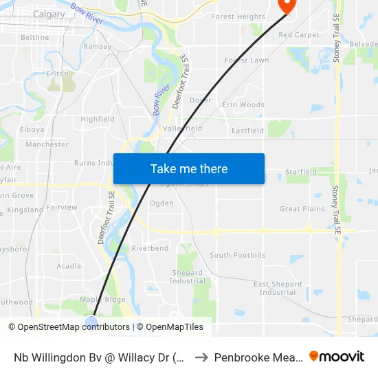 Nb Willingdon Bv @ Willacy Dr (E. Leg) SE to Penbrooke Meadows map