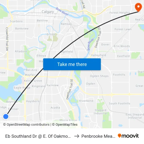 Eb Southland Dr @  E. Of Oakmoor Wy SW to Penbrooke Meadows map