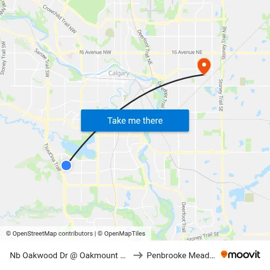 Nb Oakwood Dr @ Oakmount Dr SW to Penbrooke Meadows map