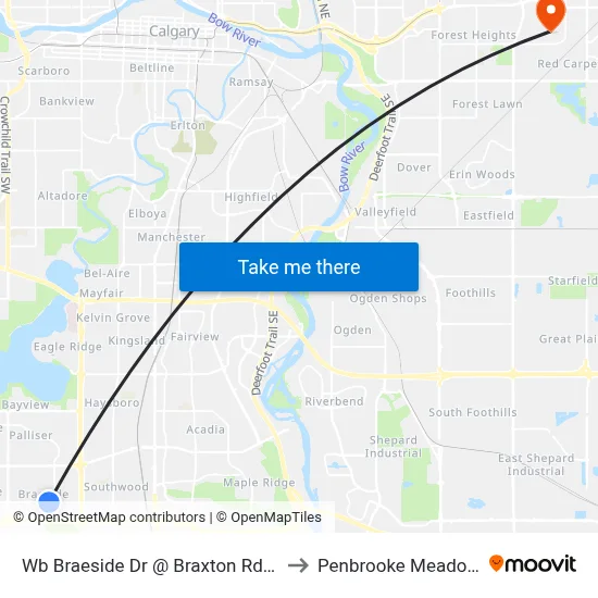Wb Braeside Dr @ Braxton Rd SW to Penbrooke Meadows map