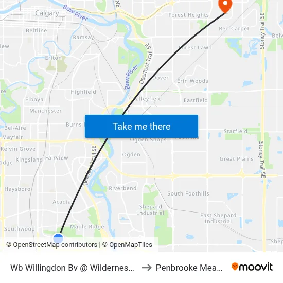 Wb Willingdon Bv @ Wilderness Dr SE to Penbrooke Meadows map