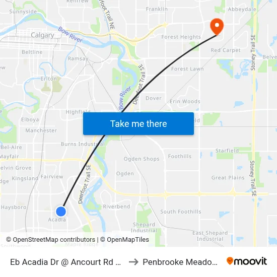 Eb Acadia Dr @ Ancourt  Rd SE to Penbrooke Meadows map