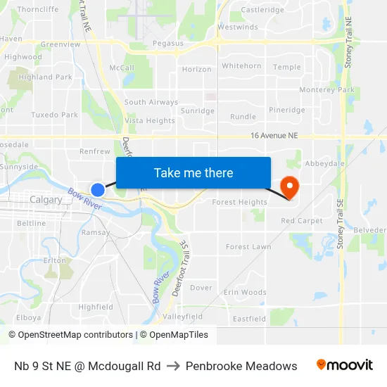 Nb 9 St NE @ Mcdougall Rd to Penbrooke Meadows map