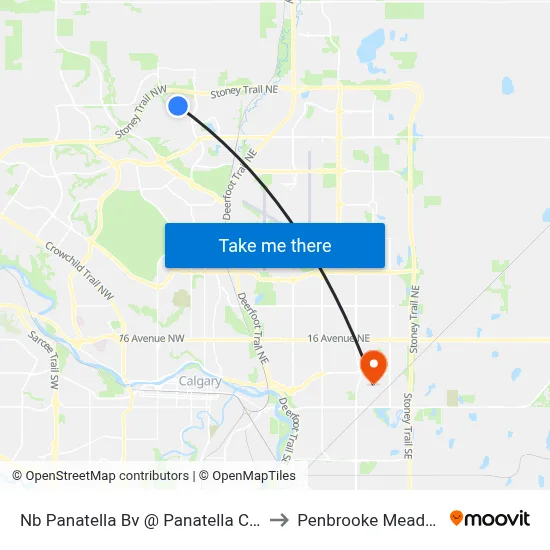 Nb Panatella Bv @ Panatella Cr NW to Penbrooke Meadows map
