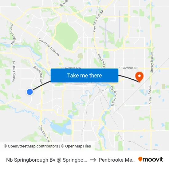 Nb Springborough Bv @ Springborough Ga SW to Penbrooke Meadows map