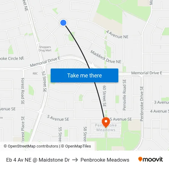 Eb 4 Av NE @ Maidstone Dr to Penbrooke Meadows map