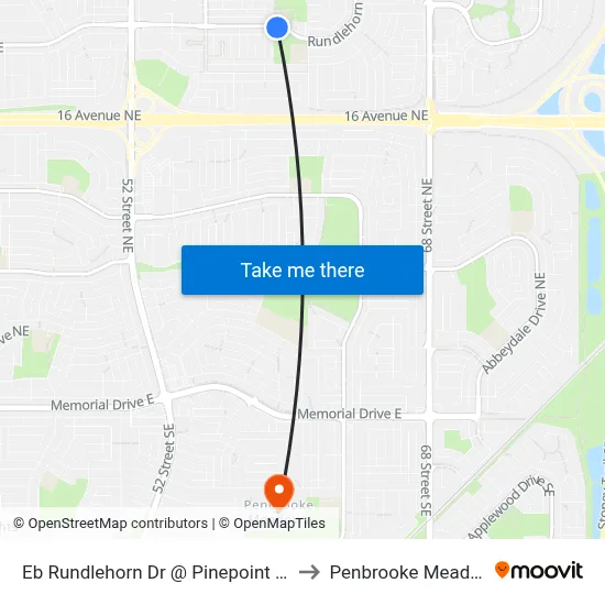 Eb Rundlehorn Dr @ Pinepoint Dr NE to Penbrooke Meadows map