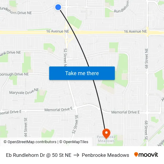 Eb Rundlehorn Dr @ 50 St NE to Penbrooke Meadows map