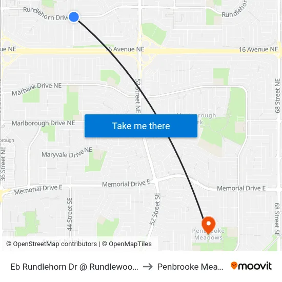 Eb Rundlehorn Dr @ Rundlewood Dr NE to Penbrooke Meadows map