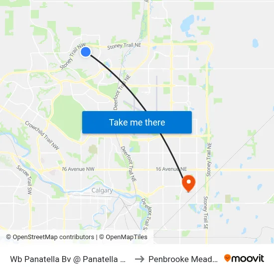 Wb Panatella Bv @ Panatella Hl NW to Penbrooke Meadows map