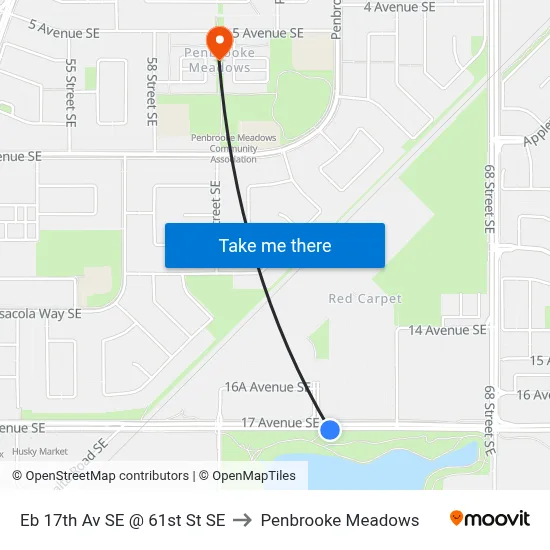 Eb 17th Av SE @ 61st St SE to Penbrooke Meadows map