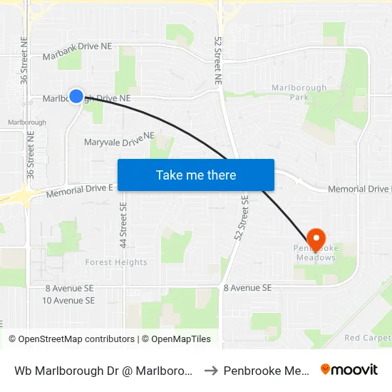 Wb Marlborough Dr @ Marlborough Wy NE to Penbrooke Meadows map