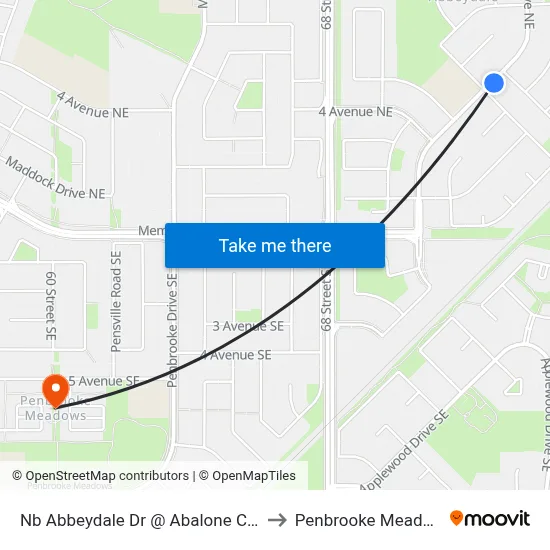 Nb Abbeydale Dr @ Abalone Cr NE to Penbrooke Meadows map
