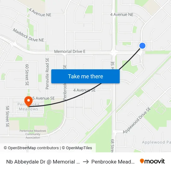 Nb Abbeydale Dr @ Memorial Dr E to Penbrooke Meadows map