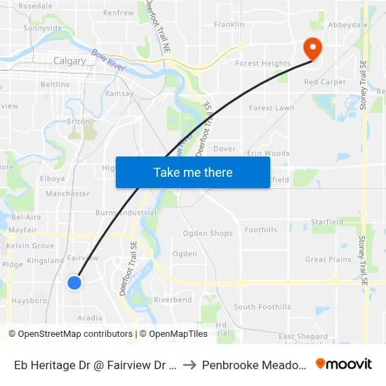 Eb Heritage Dr @ Fairview Dr SE to Penbrooke Meadows map