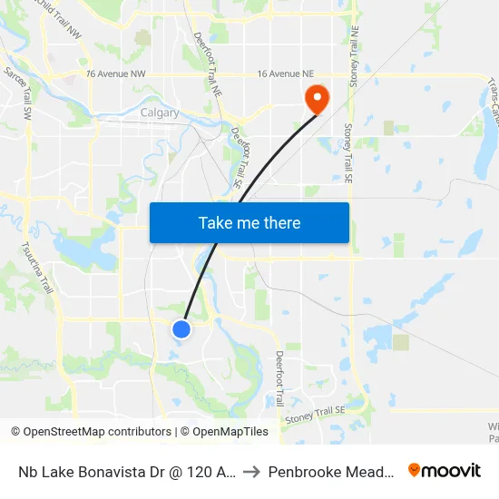 Nb Lake Bonavista Dr @ 120 Av SE to Penbrooke Meadows map