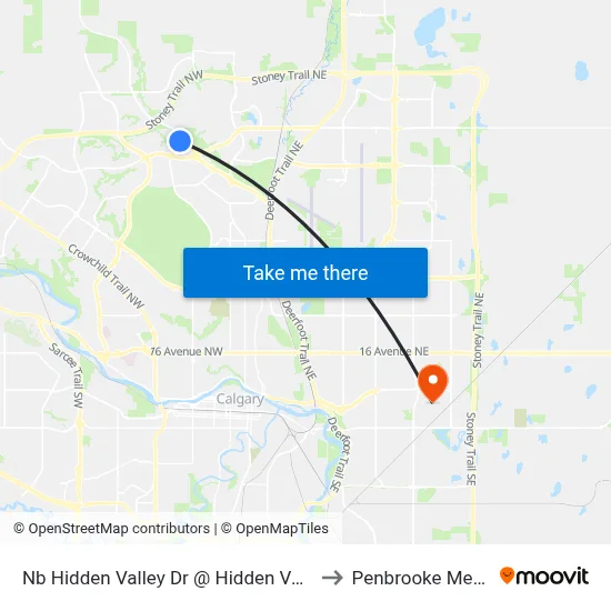 Nb Hidden Valley Dr @ Hidden Valley Gv NW to Penbrooke Meadows map