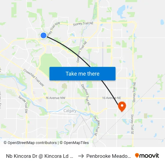 Nb Kincora Dr @ Kincora Ld NW to Penbrooke Meadows map