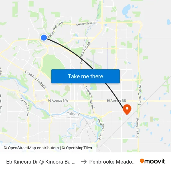 Eb Kincora Dr @ Kincora Ba NW to Penbrooke Meadows map