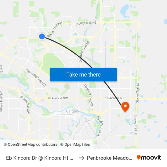 Eb Kincora Dr @ Kincora Ht NW to Penbrooke Meadows map