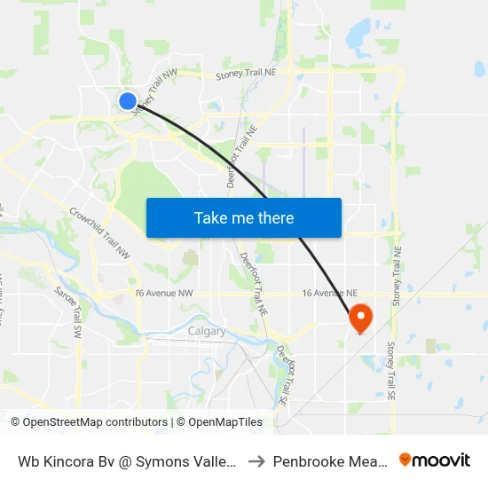 Wb Kincora Bv @ Symons Valley Rd NW to Penbrooke Meadows map