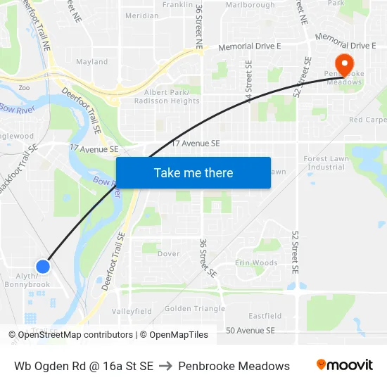 Wb Ogden Rd @ 16a St SE to Penbrooke Meadows map