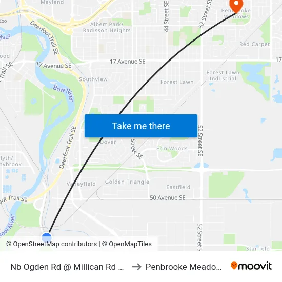 Nb Ogden Rd @ Millican Rd SE to Penbrooke Meadows map