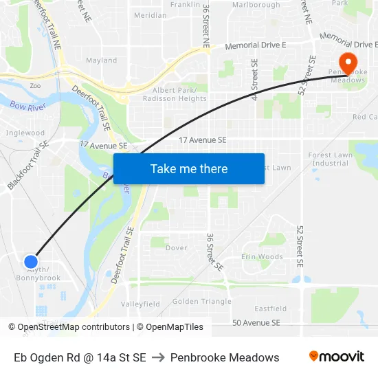Eb Ogden Rd @ 14a St SE to Penbrooke Meadows map
