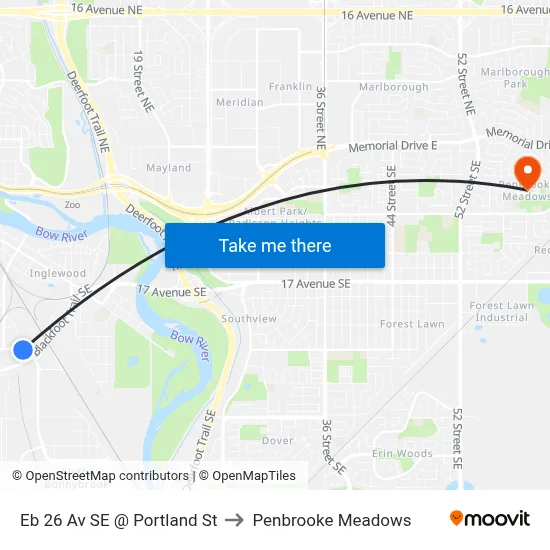 Eb 26 Av SE @ Portland St to Penbrooke Meadows map