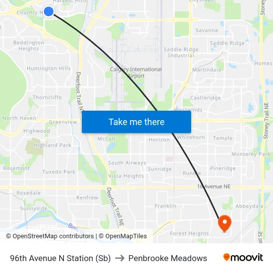 96th Avenue N Station (Sb) to Penbrooke Meadows map