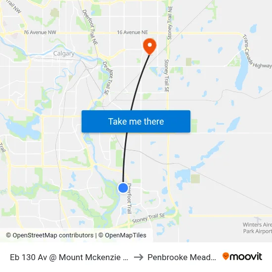 Eb 130 Av @ Mount Mckenzie Dr SE to Penbrooke Meadows map