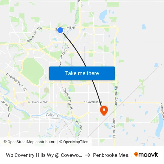 Wb Coventry Hills Wy @ Covewood Ga NE to Penbrooke Meadows map