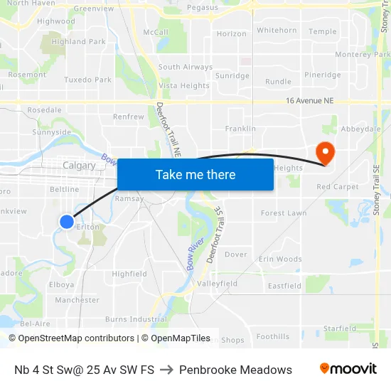 Nb 4 St Sw@ 25 Av SW FS to Penbrooke Meadows map