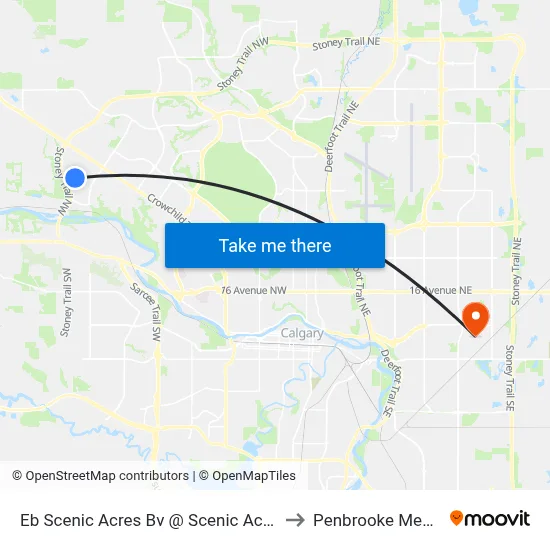 Eb Scenic Acres Bv @ Scenic Acres Dr NW to Penbrooke Meadows map