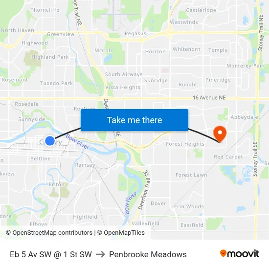 Eb 5 Av SW @ 1 St SW to Penbrooke Meadows map