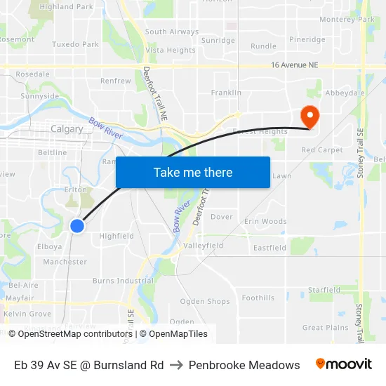Eb 39 Av SE @ Burnsland Rd to Penbrooke Meadows map