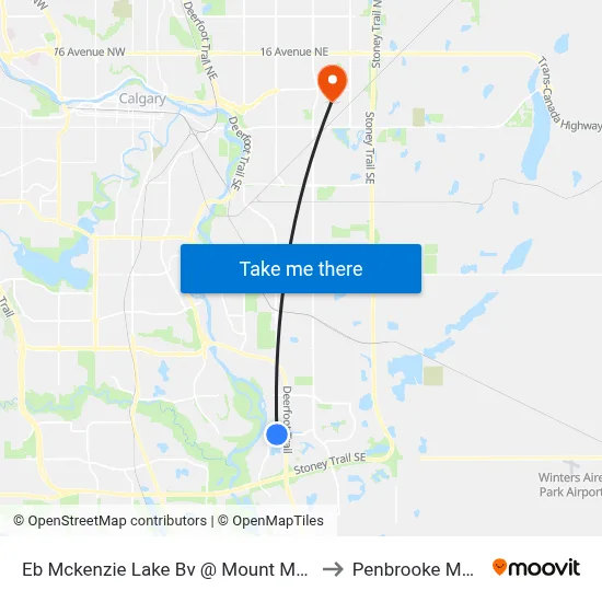 Eb Mckenzie Lake Bv @ Mount Mckenzie Dr SE to Penbrooke Meadows map
