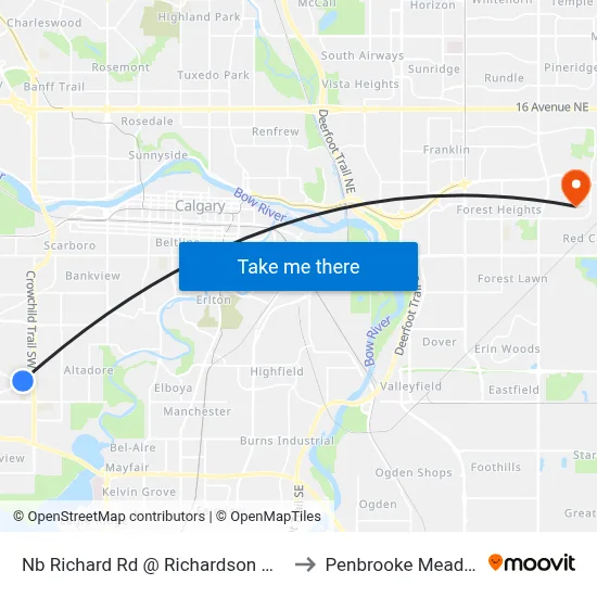Nb Richard Rd @ Richardson Wy SW to Penbrooke Meadows map