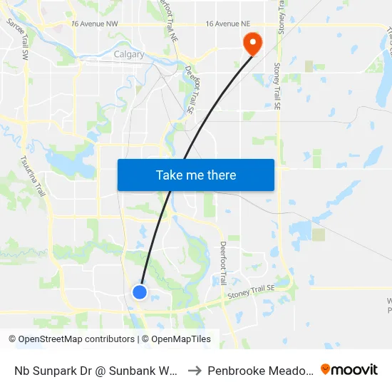 Nb Sunpark Dr @ Sunbank Wy SE to Penbrooke Meadows map