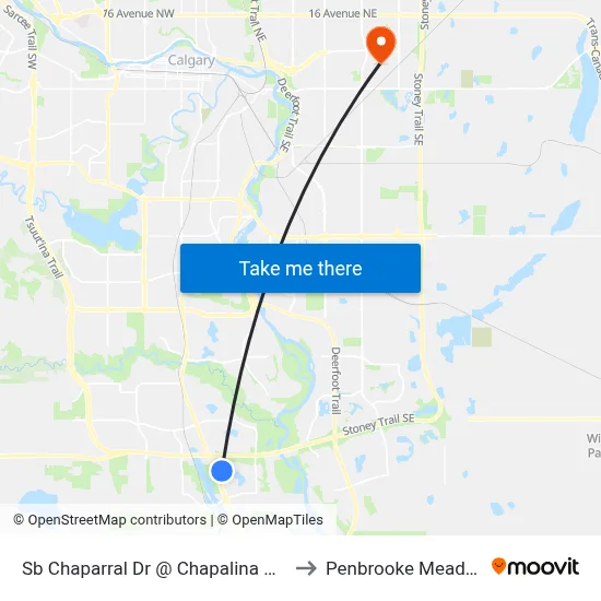 Sb Chaparral Dr @ Chapalina Wy SE to Penbrooke Meadows map