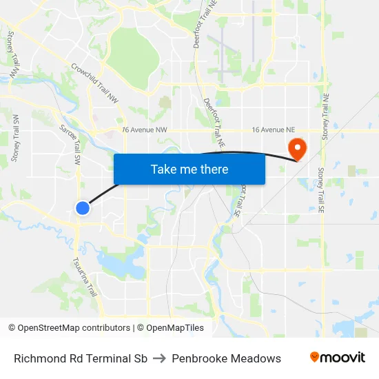 Richmond Rd Terminal Sb to Penbrooke Meadows map