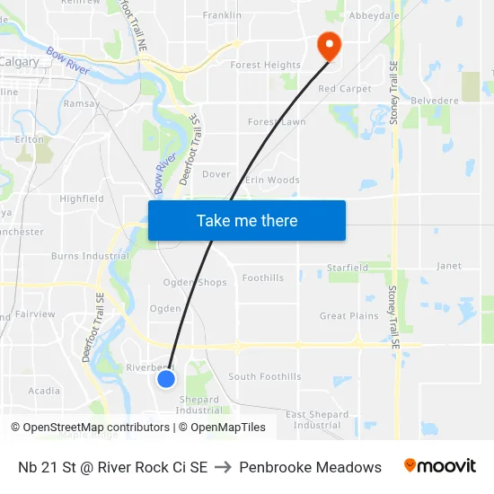 Nb 21 St @ River Rock Ci SE to Penbrooke Meadows map