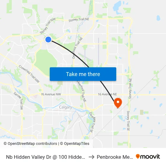 Nb Hidden Valley Dr @ 100 Hidden Vale Pl NW to Penbrooke Meadows map