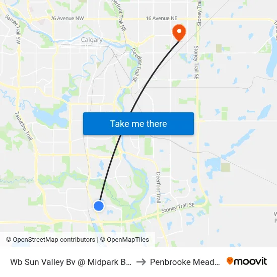 Wb Sun Valley Bv @ Midpark Bv SW to Penbrooke Meadows map