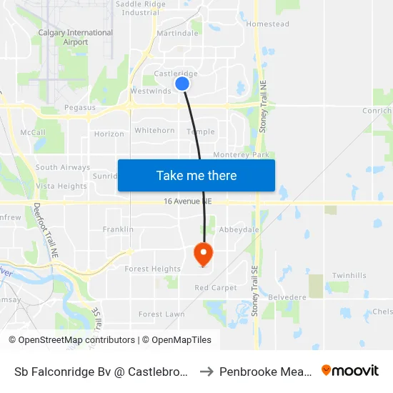 Sb Falconridge Bv @ Castlebrook Dr NE to Penbrooke Meadows map