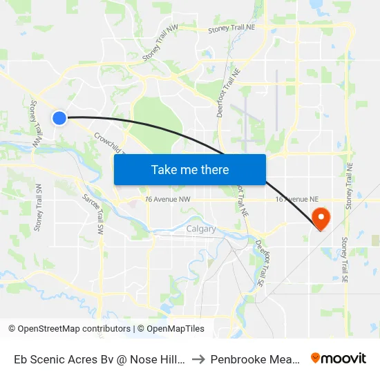 Eb Scenic Acres Bv @ Nose Hill Dr NW to Penbrooke Meadows map